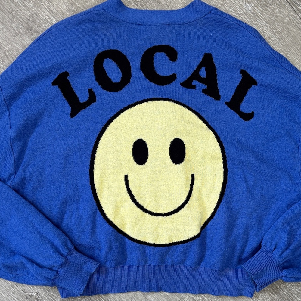 Blue cozy women’s Cardigan by Ascot and Hart smile (Local) small